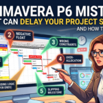 Project planner reviewing Primavera P6 project schedule